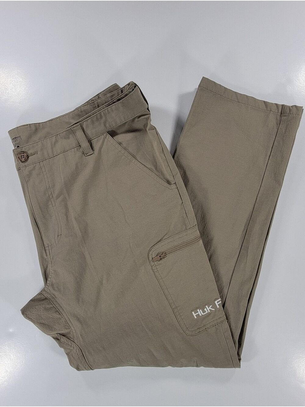 Huk Fishing Pants Mens 2XL XXL Chino Performance Stretch Beige Expandable Waist